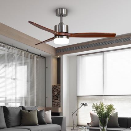 Immax NEO 07165-S - Wentylator sufitowy LED ELEGANTE LED/18W/230V dąb Wi-Fi Tuya + pilot zdalnego sterowania