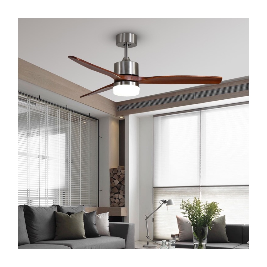 Immax NEO 07165-S - Wentylator sufitowy LED ELEGANTE LED/18W/230V dąb Wi-Fi Tuya + pilot zdalnego sterowania