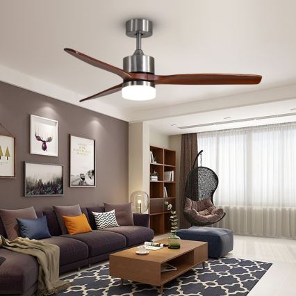 Immax NEO 07165-S - Wentylator sufitowy LED ELEGANTE LED/18W/230V dąb Wi-Fi Tuya + pilot zdalnego sterowania