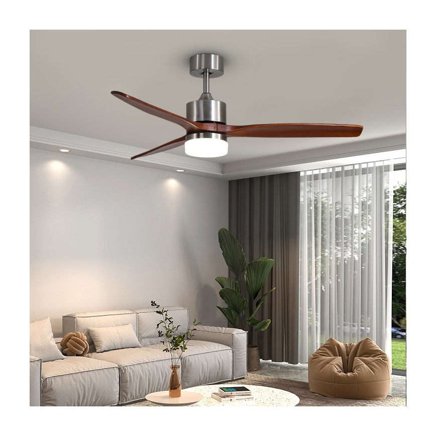 Immax NEO 07165-S - Wentylator sufitowy LED ELEGANTE LED/18W/230V dąb Wi-Fi Tuya + pilot zdalnego sterowania
