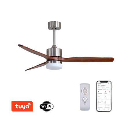 Immax NEO 07165-S - Wentylator sufitowy LED ELEGANTE LED/18W/230V dąb Wi-Fi Tuya + pilot zdalnego sterowania