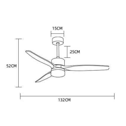 Immax NEO 07165-S - Wentylator sufitowy LED ELEGANTE LED/18W/230V dąb Wi-Fi Tuya + pilot zdalnego sterowania