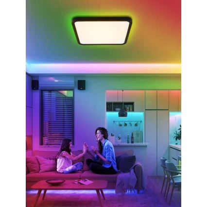 Immax NEO 07167-B40 - LED RGB+CCT Plafon ściemnialny NEO LITE TUDO LED/50W/230V Wi-Fi Tuya czarny + pilot zdalnego sterowania