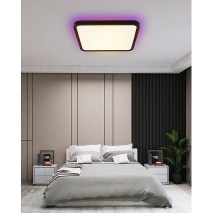 Immax NEO 07167-B40 - LED RGB+CCT Plafon ściemnialny NEO LITE TUDO LED/50W/230V Wi-Fi Tuya czarny + pilot zdalnego sterowania