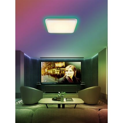 Immax NEO 07168-W40 - LED RGB+CCT Plafon ściemnialny NEO LITE TUDO LED/50W/230V Wi-Fi Tuya biały + pilot zdalnego sterowania
