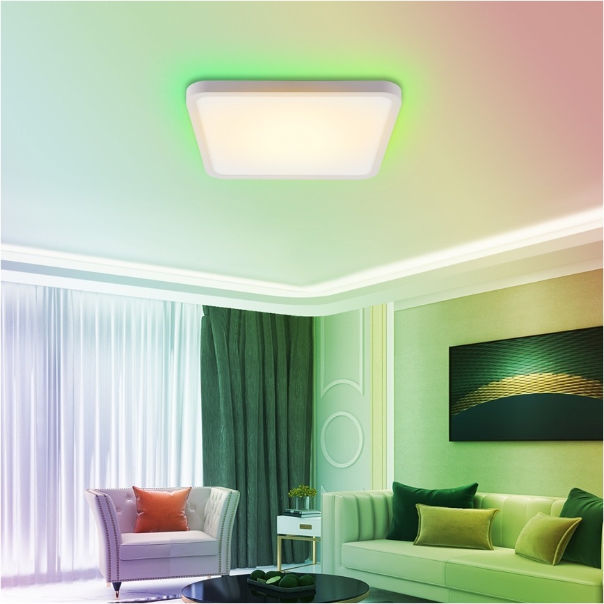 Immax NEO 07168-W40 - LED RGB+CCT Plafon ściemnialny NEO LITE TUDO LED/50W/230V Wi-Fi Tuya biały + pilot zdalnego sterowania