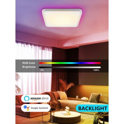 Immax NEO 07168-W40 - LED RGB+CCT Plafon ściemnialny NEO LITE TUDO LED/50W/230V Wi-Fi Tuya biały + pilot zdalnego sterowania