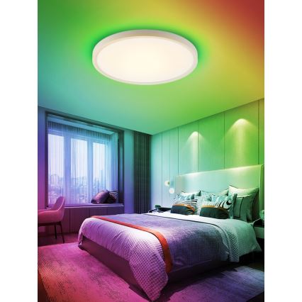 Immax NEO 07169-W60 - LED RGB+CCT Plafon ściemnialny NEO LITE TUDO 65W/230V 2700-6500K Wi-Fi Tuya + zdalne sterowanie biały