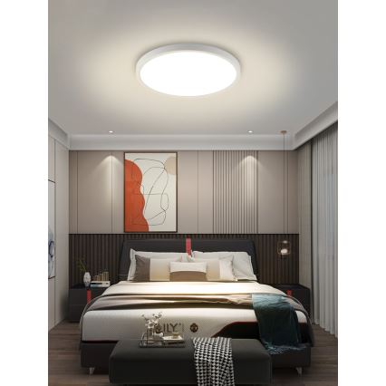 Immax NEO 07169-W60 - LED RGB+CCT Plafon ściemnialny NEO LITE TUDO 65W/230V 2700-6500K Wi-Fi Tuya + zdalne sterowanie biały