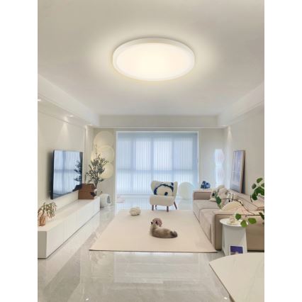Immax NEO 07169-W60 - LED RGB+CCT Plafon ściemnialny NEO LITE TUDO 65W/230V 2700-6500K Wi-Fi Tuya + zdalne sterowanie biały