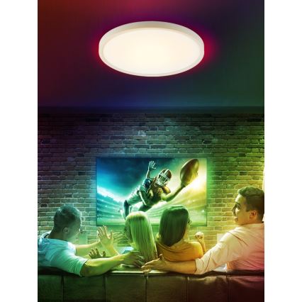 Immax NEO 07169-W60 - LED RGB+CCT Plafon ściemnialny NEO LITE TUDO 65W/230V 2700-6500K Wi-Fi Tuya + zdalne sterowanie biały