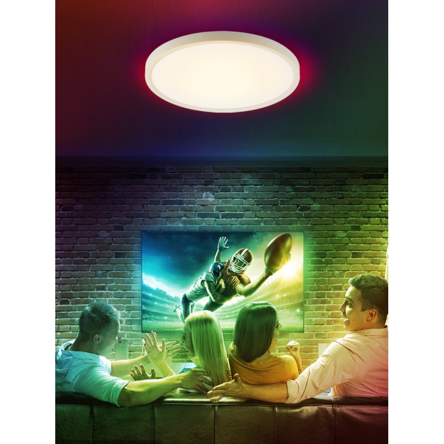 Immax NEO 07169-W60 - LED RGB+CCT Plafon ściemnialny NEO LITE TUDO 65W/230V 2700-6500K Wi-Fi Tuya + zdalne sterowanie biały