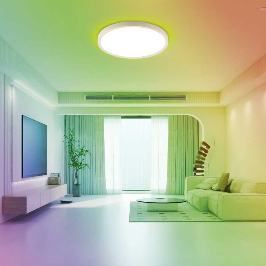 Immax NEO 07169-W60 - LED RGB+CCT Plafon ściemnialny NEO LITE TUDO 65W/230V 2700-6500K Wi-Fi Tuya + zdalne sterowanie biały