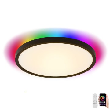 Immax NEO 07170-B60 - LED RGB+CCT Plafon ściemnialny NEO LITE TUDO LED/65W/230V 2700-6500K Wi-Fi Tuya czarny + zdalne sterowanie