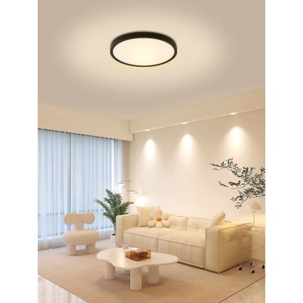 Immax NEO 07170-B60 - LED RGB+CCT Plafon ściemnialny NEO LITE TUDO LED/65W/230V 2700-6500K Wi-Fi Tuya czarny + zdalne sterowanie