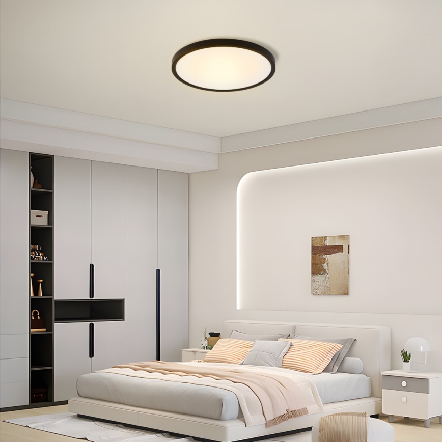 Immax NEO 07170-B60 - LED RGB+CCT Plafon ściemnialny NEO LITE TUDO LED/65W/230V 2700-6500K Wi-Fi Tuya czarny + zdalne sterowanie