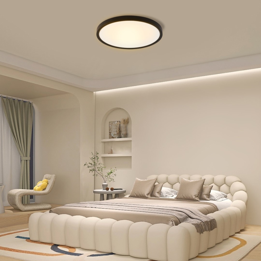 Immax NEO 07170-B60 - LED RGB+CCT Plafon ściemnialny NEO LITE TUDO LED/65W/230V 2700-6500K Wi-Fi Tuya czarny + zdalne sterowanie