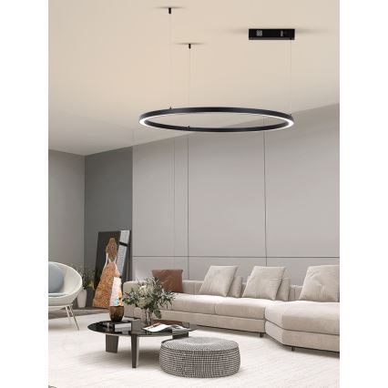 Immax NEO 07215L - LED Żyrandol ściemnialny na lince FINO LED/60W/230V 80 cm czarne Tuya + Pilot zdalnego sterowania