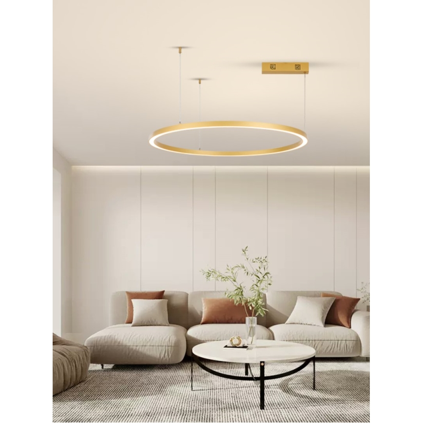 Immax NEO 07217L - LED Żyrandol ściemnialny na lince FINO LED/60W/230V 80 cm złoty Tuya + Pilot zdalnego sterowania