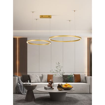 Immax NEO 07218L - LED Żyrandol ściemnialny na lince FINO LED/93W/230V 60/80cm złoty Tuya + pilot zdalnego sterowania