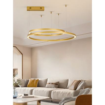 Immax NEO 07218L - LED Żyrandol ściemnialny na lince FINO LED/93W/230V 60/80cm złoty Tuya + pilot zdalnego sterowania