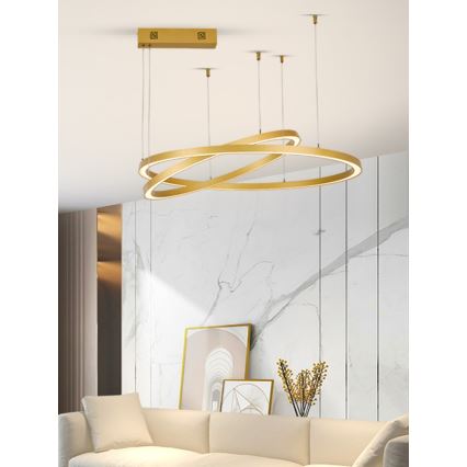Immax NEO 07218L - LED Żyrandol ściemnialny na lince FINO LED/93W/230V 60/80cm złoty Tuya + pilot zdalnego sterowania