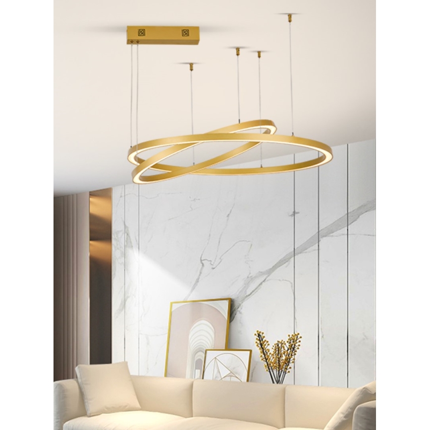 Immax NEO 07218L - LED Żyrandol ściemnialny na lince FINO LED/93W/230V 60/80cm złoty Tuya + pilot zdalnego sterowania