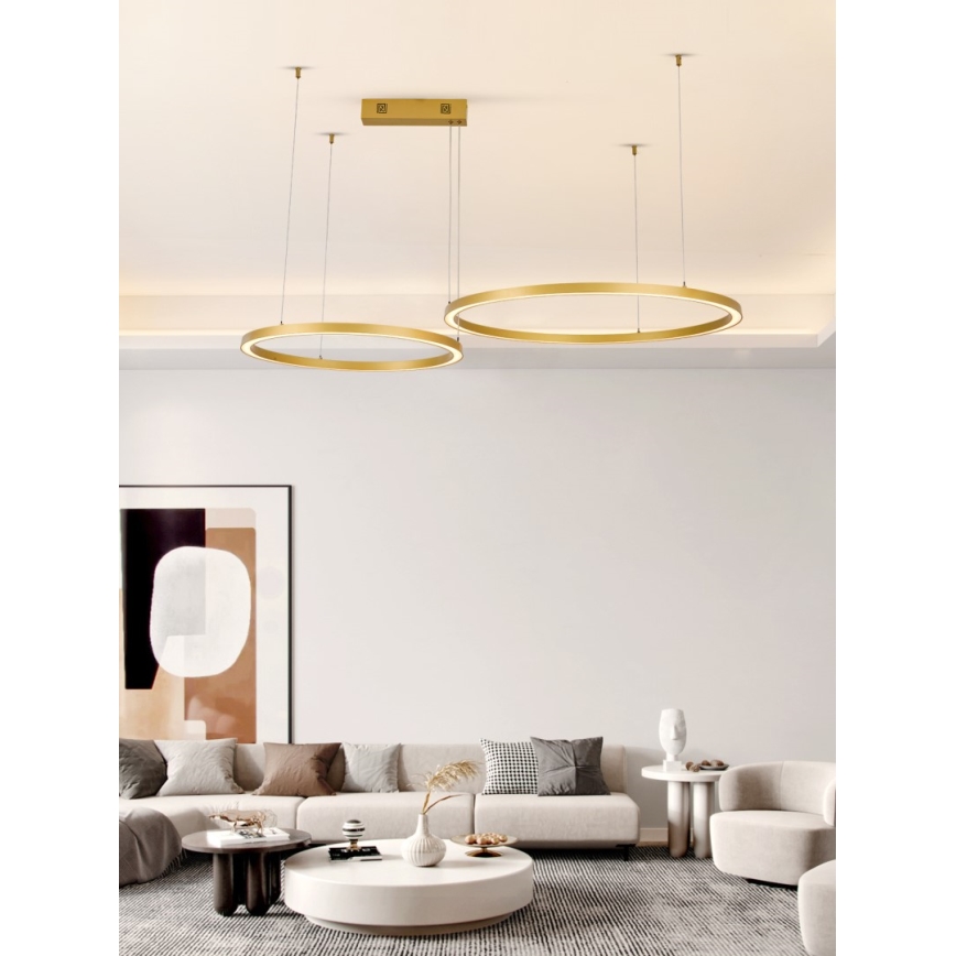 Immax NEO 07218L - LED Żyrandol ściemnialny na lince FINO LED/93W/230V 60/80cm złoty Tuya + pilot zdalnego sterowania