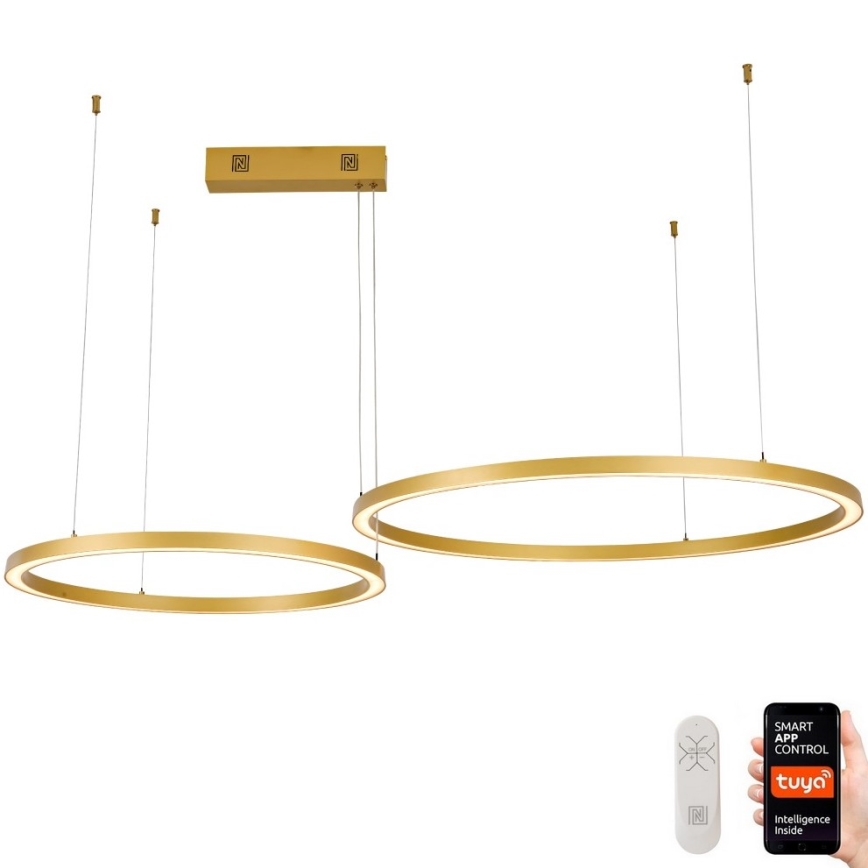 Immax NEO 07218L - LED Żyrandol ściemnialny na lince FINO LED/93W/230V 60/80cm złoty Tuya + pilot zdalnego sterowania