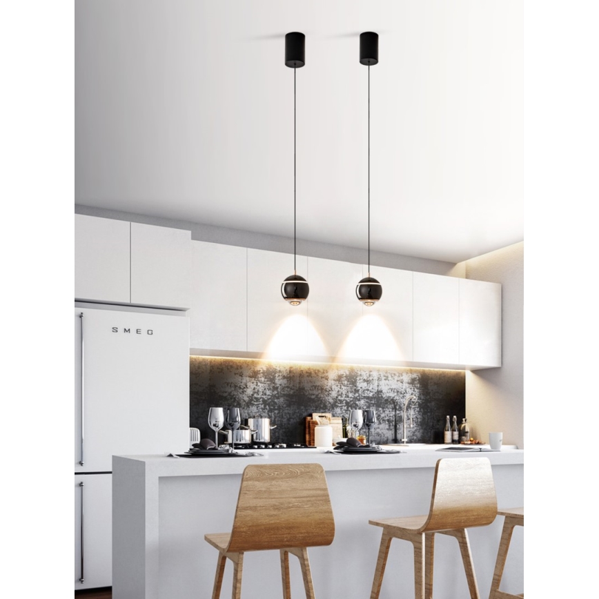 Immax NEO 07220L - LED Żyrandol ściemnialny na lince DORMINE LED/6W/230V błyszcząca czarna Tuya + Pilot zdalnego sterowania