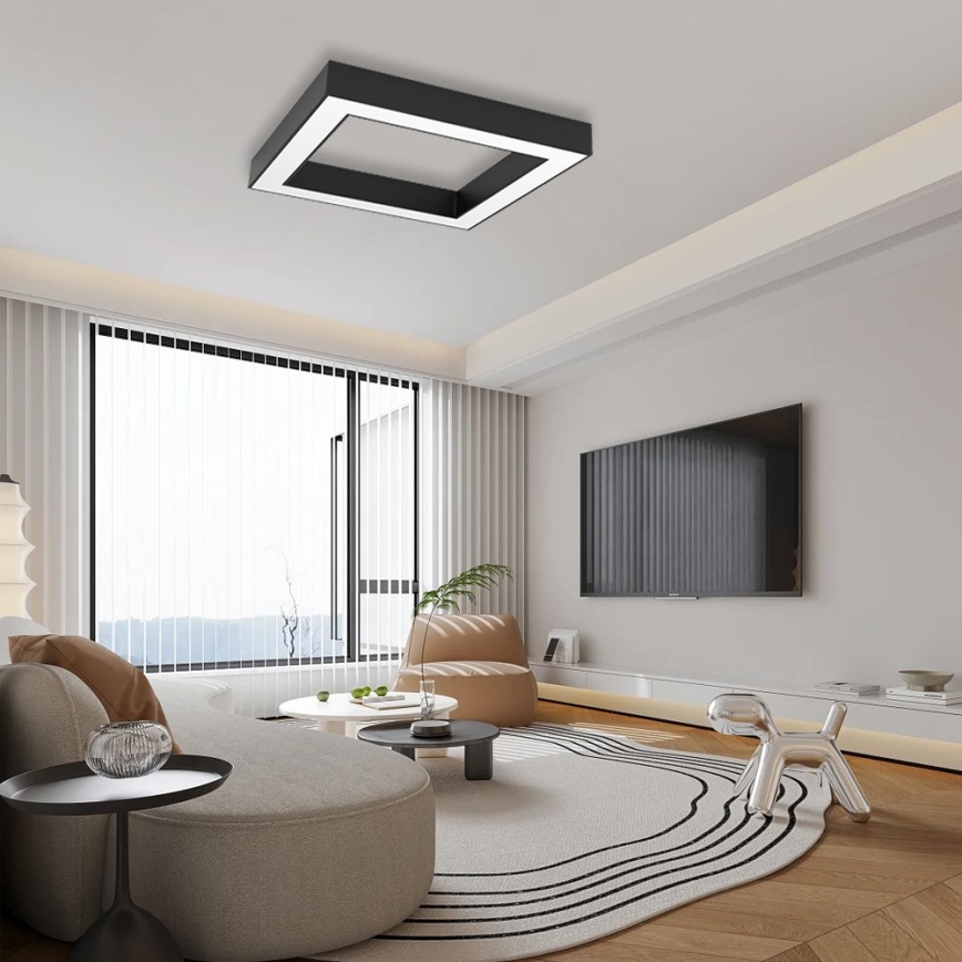 Immax NEO 07239L - LED Plafon ściemnialny CANTO LED/60W/230V czarny Tuya + pilot zdalnego sterowania