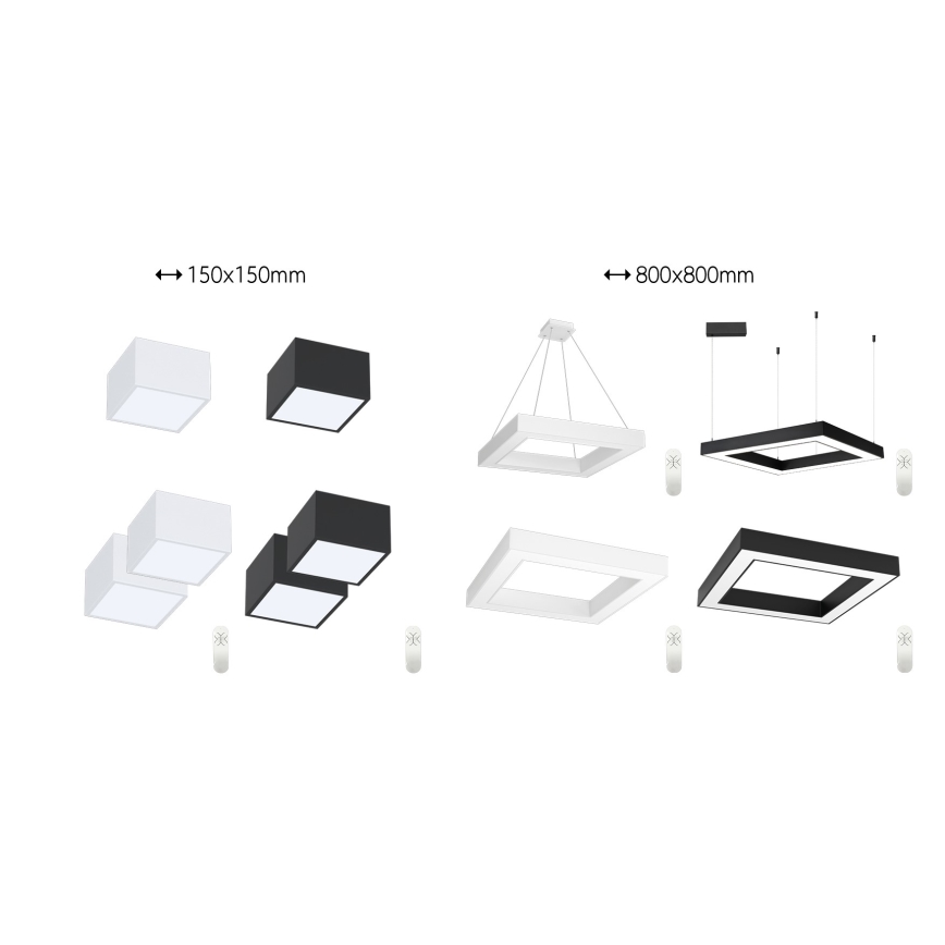 Immax NEO 07239L - LED Plafon ściemnialny CANTO LED/60W/230V czarny Tuya + pilot zdalnego sterowania