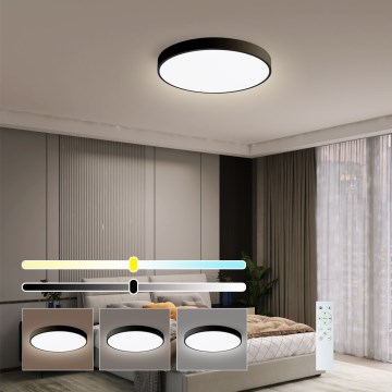 Immax NEO 07248L - LED Plafon ściemnialny NEO LITE SEMPLICI LED/36W/230V 3000-6000K Wi-Fi Tuya czarny + zdalne sterowanie