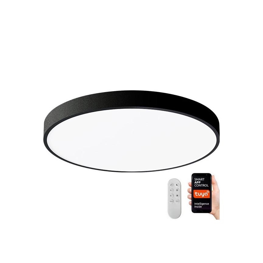 Immax NEO 07248L - LED Plafon ściemnialny NEO LITE SEMPLICI LED/36W/230V 3000-6000K Wi-Fi Tuya czarny + zdalne sterowanie