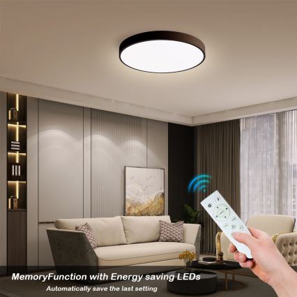 Immax NEO 07248L - LED Plafon ściemnialny NEO LITE SEMPLICI LED/36W/230V 3000-6000K Wi-Fi Tuya czarny + zdalne sterowanie