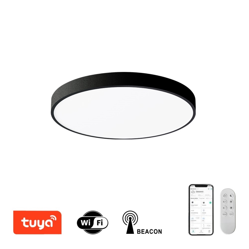 Immax NEO 07248L - LED Plafon ściemnialny NEO LITE SEMPLICI LED/36W/230V 3000-6000K Wi-Fi Tuya czarny + zdalne sterowanie