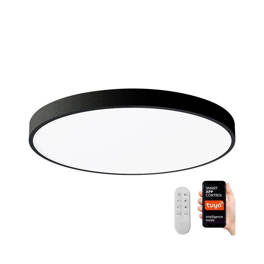 Immax NEO 07249L - LED Plafon ściemnialny NEO LITE SEMPLICI LED/48W/230V 3000-6000K Wi-Fi Tuya czarny + zdalne sterowanie