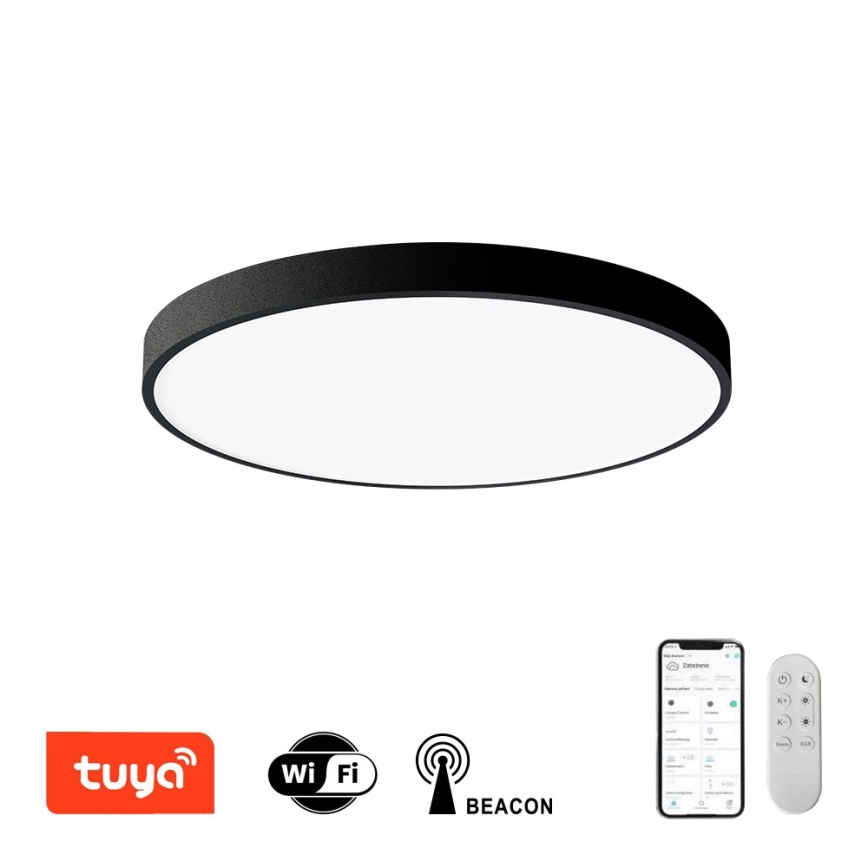Immax NEO 07249L - LED Plafon ściemnialny NEO LITE SEMPLICI LED/48W/230V 3000-6000K Wi-Fi Tuya czarny + zdalne sterowanie