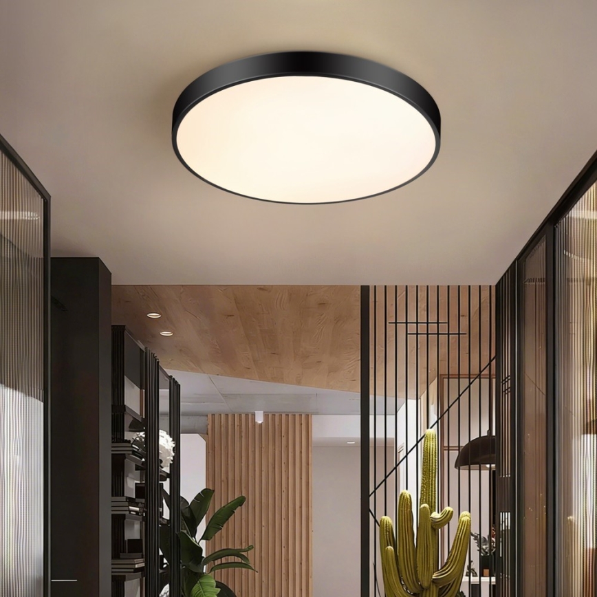 Immax NEO 07250L - LED Plafon ściemnialny NEO LITE SEMPLICI LED/60W/230V 3000-6000K Wi-Fi Tuya czarny + zdalne sterowanie