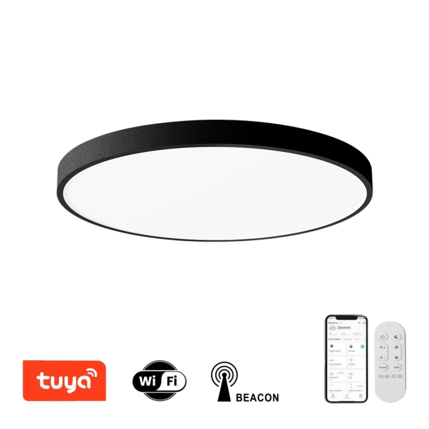 Immax NEO 07250L - LED Plafon ściemnialny NEO LITE SEMPLICI LED/60W/230V 3000-6000K Wi-Fi Tuya czarny + zdalne sterowanie