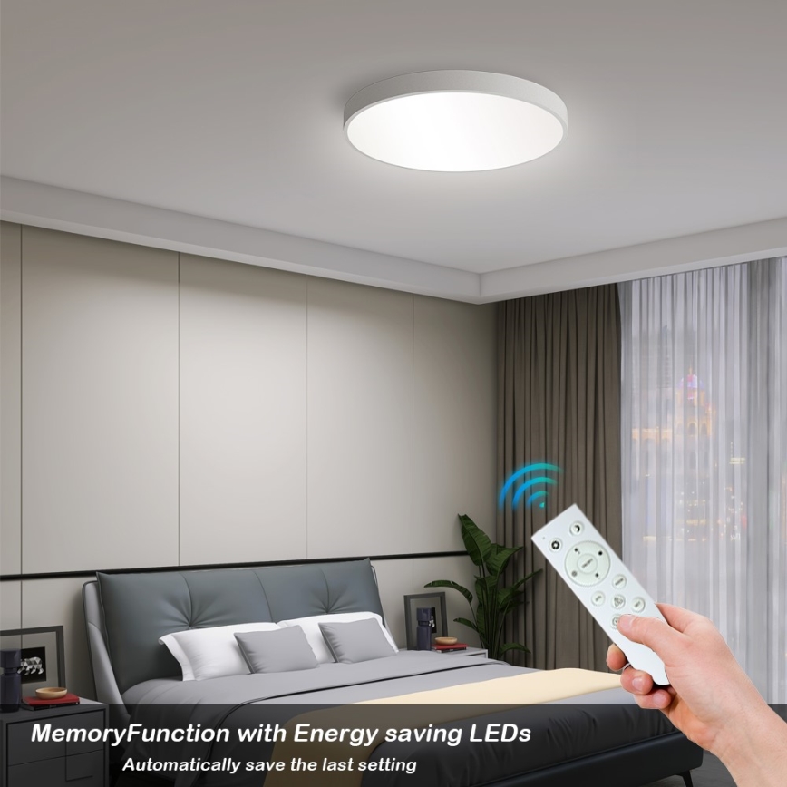 Immax NEO 07251L - LED Plafon ściemnialny NEO LITE SEMPLICI LED/36W/230V 3000-6000K Wi-Fi Tuya biały + zdalne sterowanie