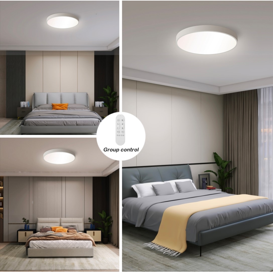 Immax NEO 07251L - LED Plafon ściemnialny NEO LITE SEMPLICI LED/36W/230V 3000-6000K Wi-Fi Tuya biały + zdalne sterowanie