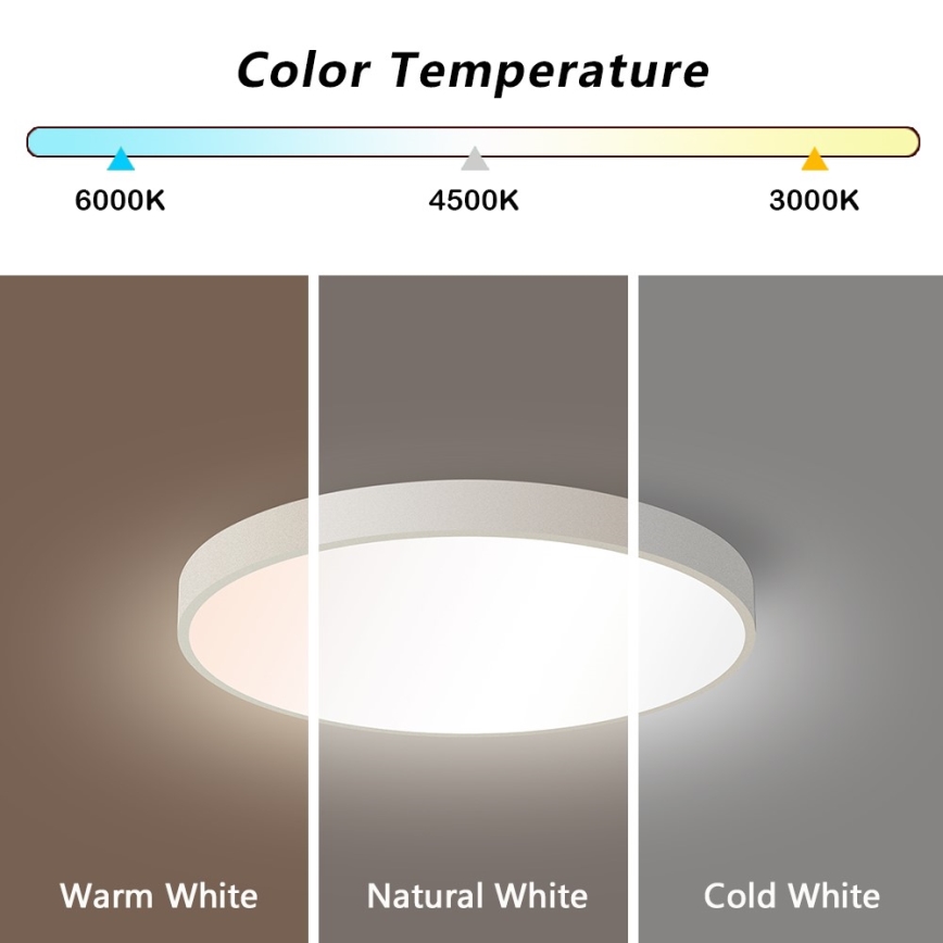 Immax NEO 07251L - LED Plafon ściemnialny NEO LITE SEMPLICI LED/36W/230V 3000-6000K Wi-Fi Tuya biały + zdalne sterowanie