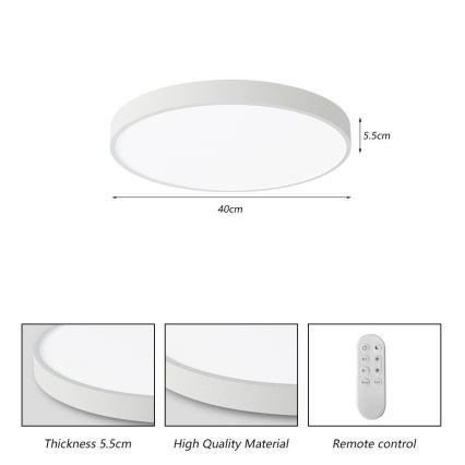 Immax NEO 07251L - LED Plafon ściemnialny NEO LITE SEMPLICI LED/36W/230V 3000-6000K Wi-Fi Tuya biały + zdalne sterowanie