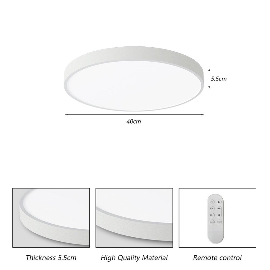Immax NEO 07251L - LED Plafon ściemnialny NEO LITE SEMPLICI LED/36W/230V 3000-6000K Wi-Fi Tuya biały + zdalne sterowanie