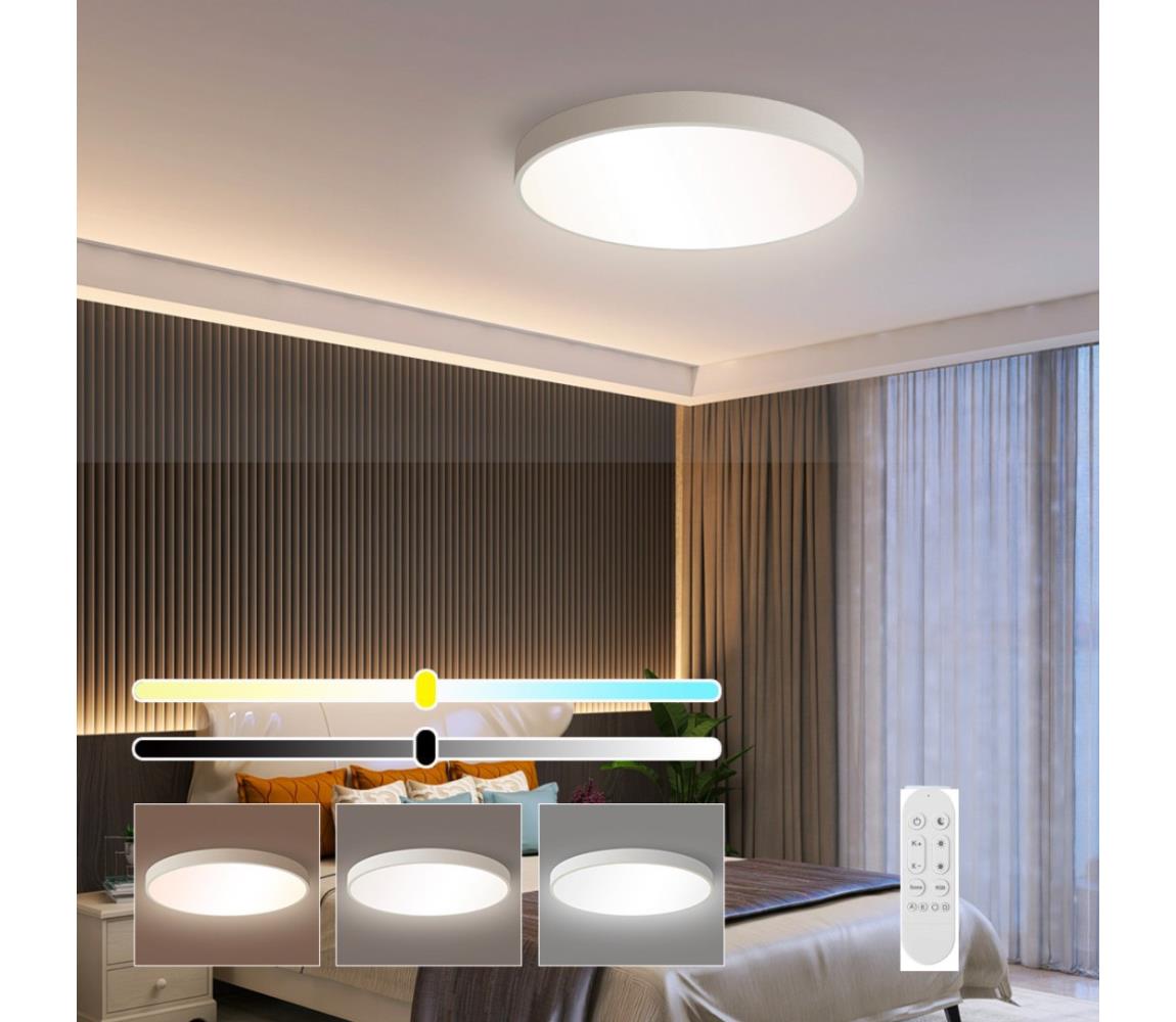 NEO 07251L -Ściemnialne oświetlenie LED SEMPLICI 36W/230V Wi-Fi Tuya biały + pilot