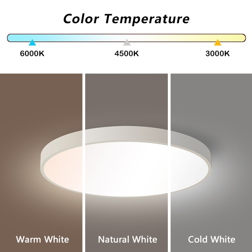Immax NEO 07252L - LED Plafon ściemnialny NEO LITE SEMPLICI LED/48W/230V 3000-6000K Wi-Fi Tuya biały + zdalne sterowanie