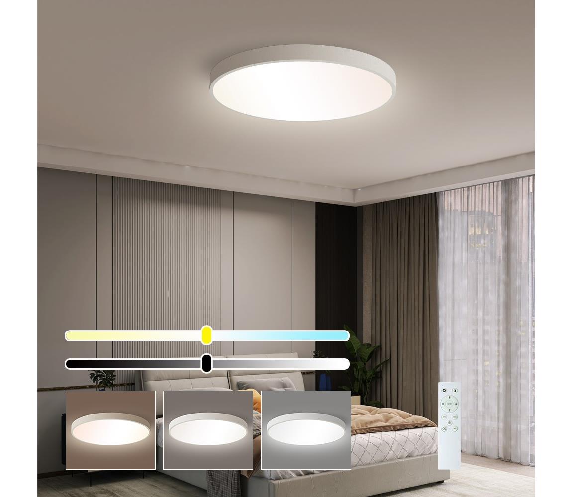 NEO 07252L -Ściemnialne oświetlenie LED SEMPLICI 48W/230V Wi-Fi Tuya biały + pilot