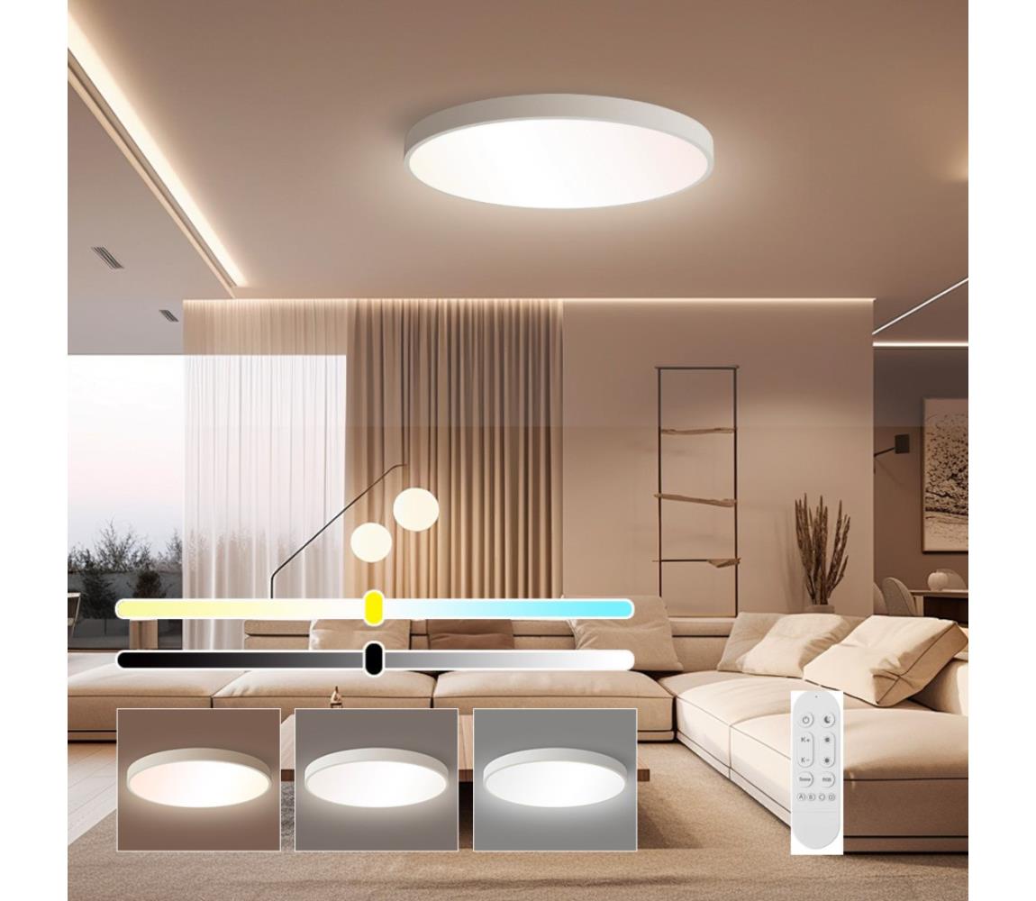 NEO 07253L -Ściemnialne oświetlenie LED SEMPLICI 60W/230V Wi-Fi Tuya biały + pilot