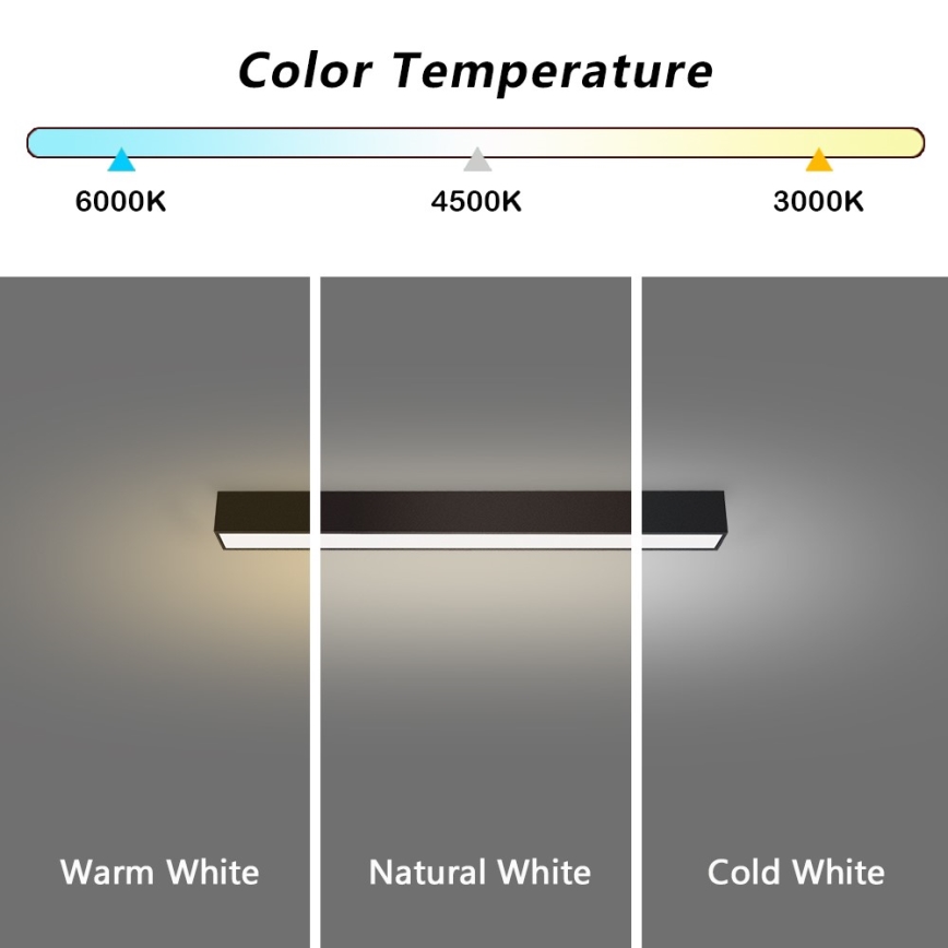 Immax NEO 07254L - LED Plafon ściemnialny NEO LITE LUNGO LED/20W/230V 3000-6000K Wi-Fi Tuya czarny + zdalne sterowanie